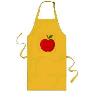 Delantal Largo Manzana roja con cara feliz