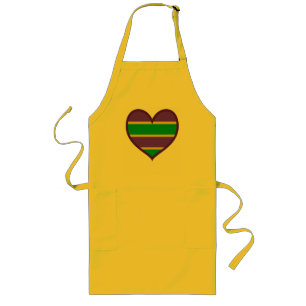 Delantal Largo Mardi Gras Stripes Purple Heart
