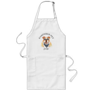 Delantal Largo Mascota de Bulldog personalizado Groomer Apron