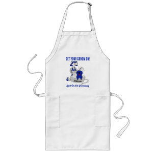 Delantal Largo Mascota Grooming Salon Name en Blue Business