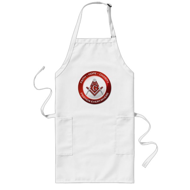 Delantal Largo Masonic Apron - Red (Frente)