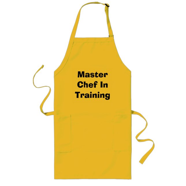 Delantal Largo Master Chef En Formación Divertido Texto Negro (Frente)