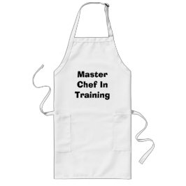 Delantal Largo Master Chef En Formación Divertido Texto Negro