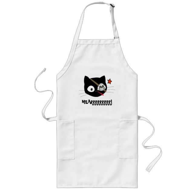 Delantal Largo ¡MEARRRRRRR! Pirate Cat Apron (Frente)