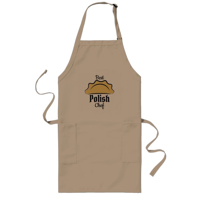 Delantal Largo Mejor Chef Polaco con Pierogi (Frente)