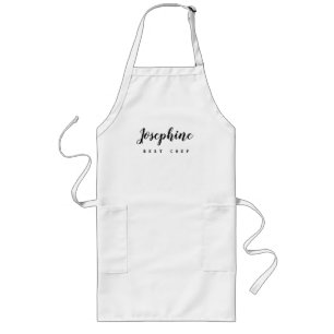 Delantal Largo Mejor nombre de guión de chef simple personalizado