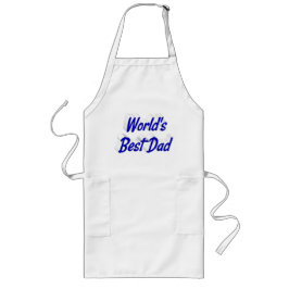 Delantal Largo Mejor Padre Padres Día texto azul Largo Apron