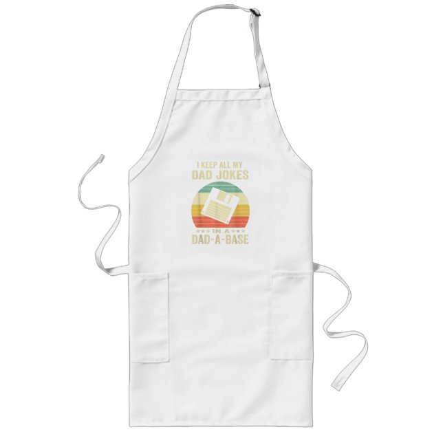 Delantal Largo Mens Funny dad Jokes in dad-a-Base (Frente)