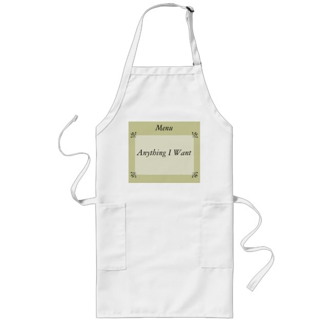 Delantal Largo Menú Apron - Personalizable (Frente)