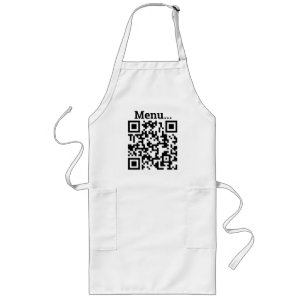 Delantal Largo Menú Diseño de código QR Apron largo