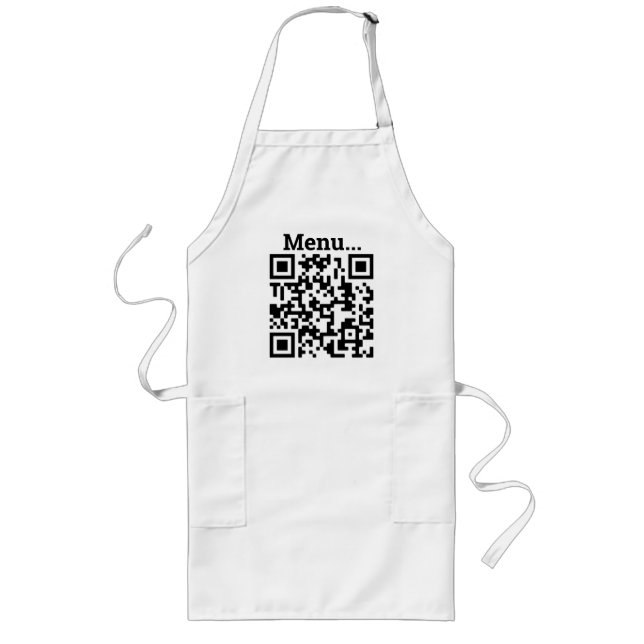 Delantal Largo Menú Diseño de código QR Apron largo (Frente)