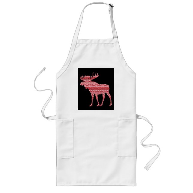 DELANTAL LARGO MERRY CHRISTMAS MOOSE (Frente)