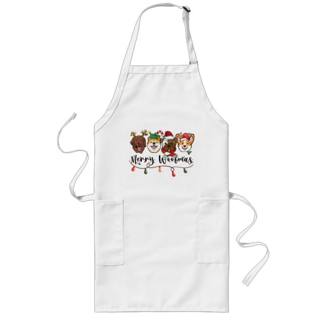 Delantal Largo Merry Woofmas Typography Apron (Frente)
