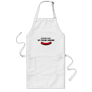 Delantal Largo Mi salchicha italiana divertida BBQ Apron