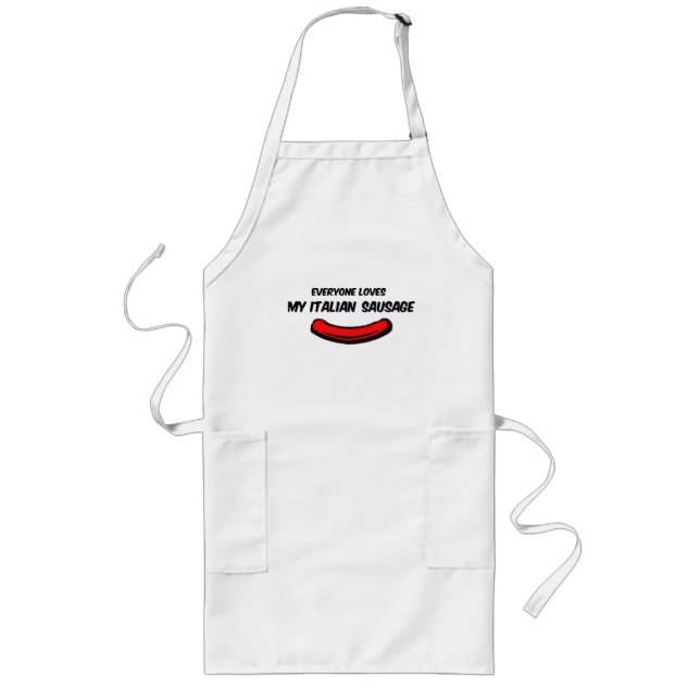 Delantal Largo Mi salchicha italiana divertida BBQ Apron (Frente)