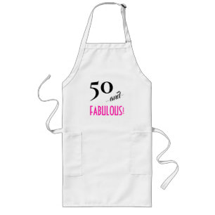 Delantal Largo Moda retro divertida rosa caliente 50 y FABULOUS! 