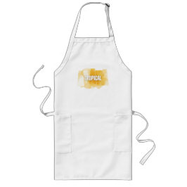 Delantal Largo Modern Tropical Abstract Yellow Shapes Tee