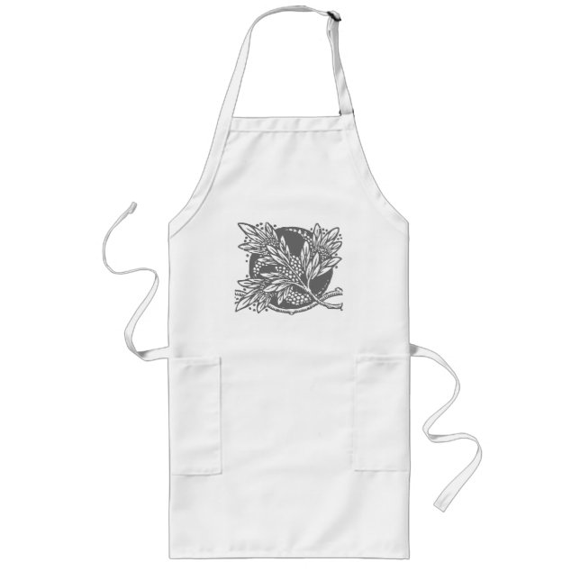 Delantal Largo Modernidad Art Nouveau Sobriedad floral (Frente)