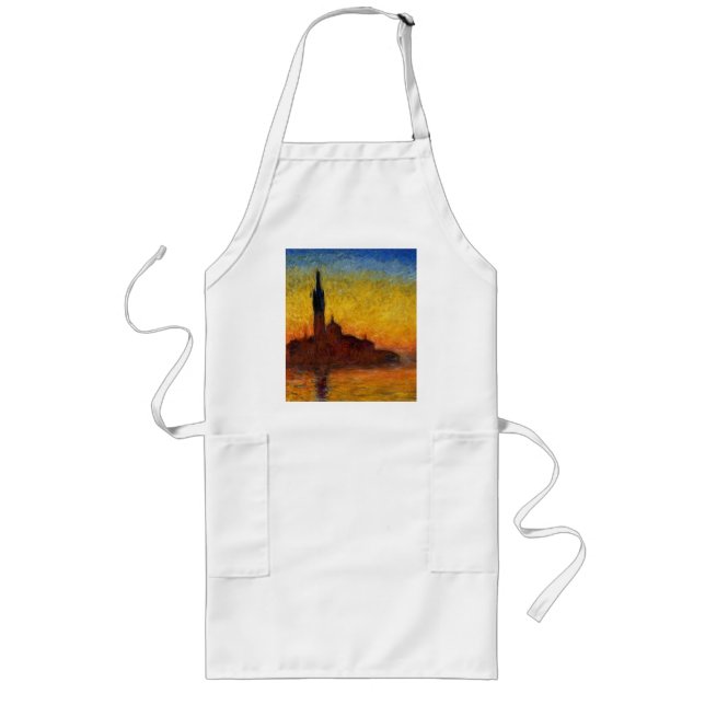 Delantal Largo Monet Sunset Venecia Colorido Impresionismo Arte (Frente)