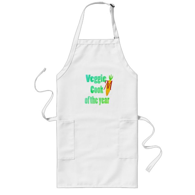 Delantal Largo Monograma brillante personalizado Veggie Vegan (Frente)