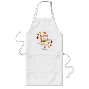 Delantal Largo Monograma de Acción de Gracias Rústico para la mod