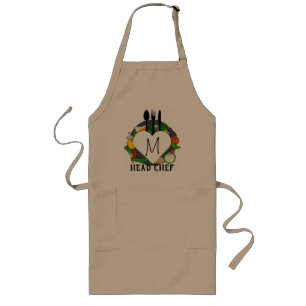 Delantal Largo Monograma personalizado Apron Chef Khaki