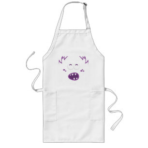 Delantal Largo Monstruo púrpura Cara Apron