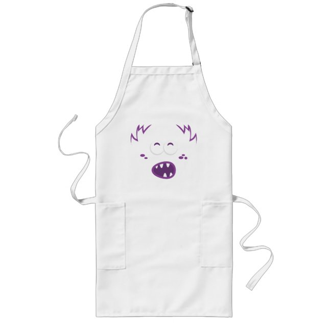 Delantal Largo Monstruo púrpura Cara Apron (Frente)