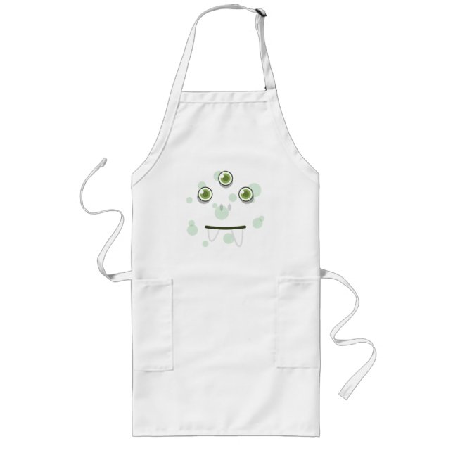 Delantal Largo Monstruo Verde Face Apron (Frente)