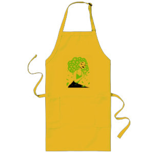 Delantal Largo Mujer hermosa con rosas