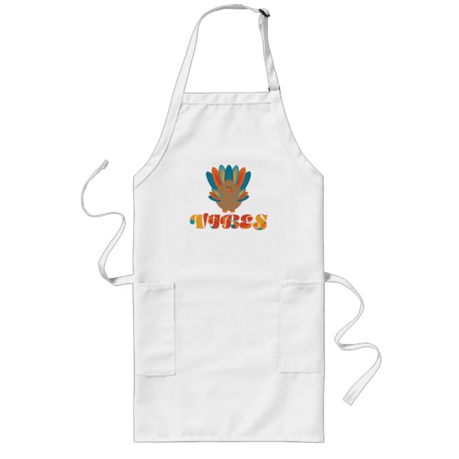 Delantal Largo Naranja y Verde azulado Turquía Vibes Apron (Frente)