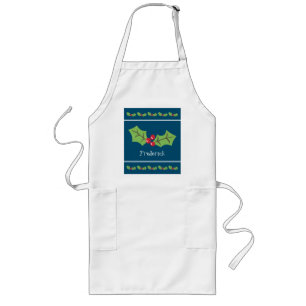 Delantal Largo Navidades de Holly y Berries personalizados
