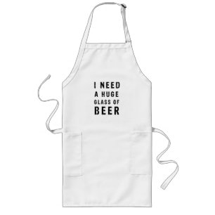 Delantal Largo Necesito un vaso enorme de cerveza