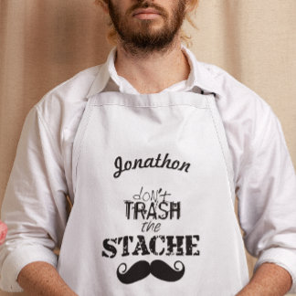 Delantal Largo No destrocen el bigote de bigote retro hipster