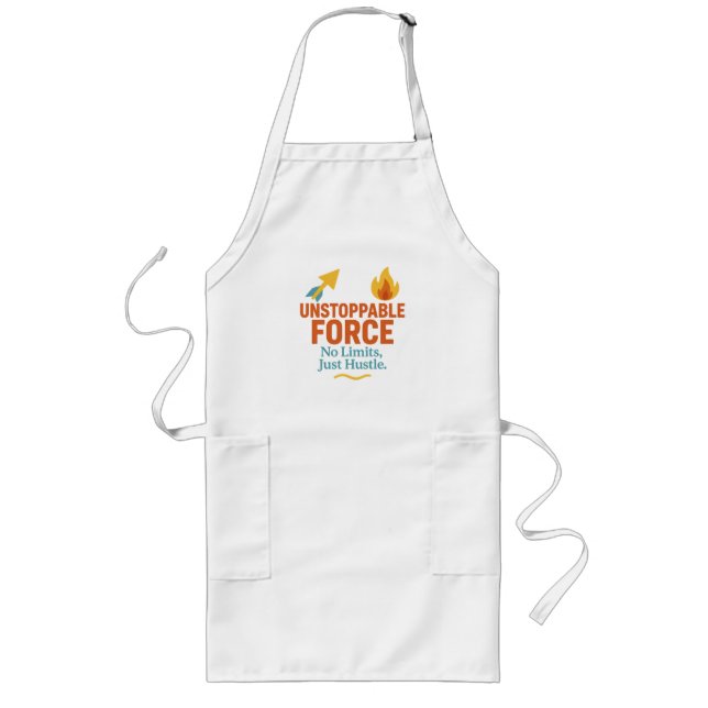 Delantal Largo No Limits, Just Hustle | Motivational Long Apron (Frente)