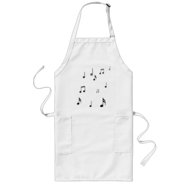 Delantal Largo Notas musicales (Frente)