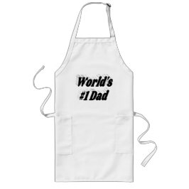 Delantal Largo Número 1 Día del Padre Texto negro Largo Apron