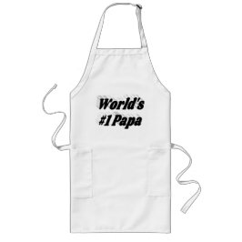 Delantal Largo Número 1 Papa con texto negro Long Apron