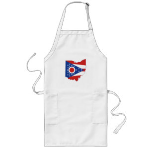 Delantal Largo Ohio Shaped Buckeye State Flag Ohioan