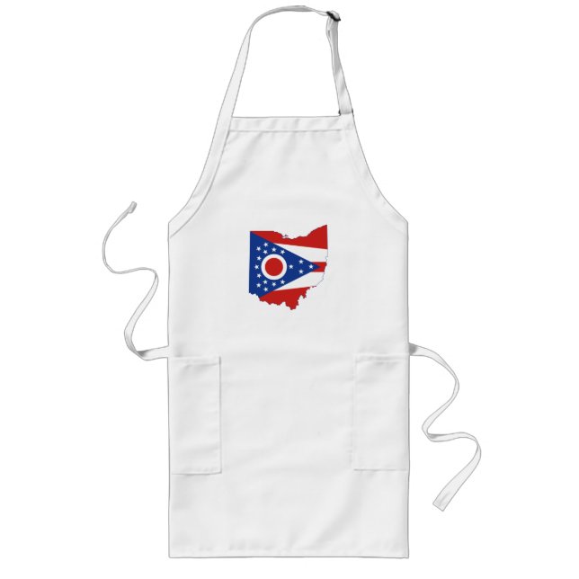 Delantal Largo Ohio Shaped Buckeye State Flag Ohioan (Frente)