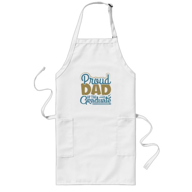 Delantal Largo Orgulloso papá del graduado (Frente)