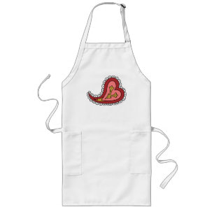 Delantal Largo Paisley Heart Apron
