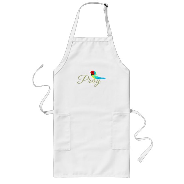 Delantal Largo Pajarito de Oración  (Frente)