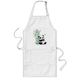 Delantal Largo Panda que come el bambú