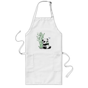 Delantal Largo Panda que come el bambú