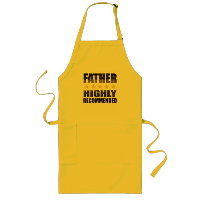 Delantal Largo Papá de 5 estrellas altamente recomendado (Frente)