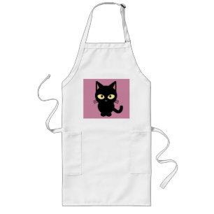 Delantal Largo Parejas de cocina de gato negro
