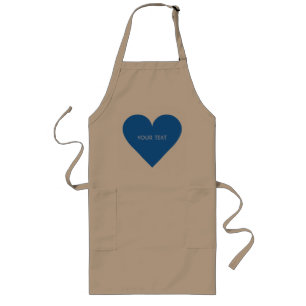 Delantal Largo Pares personalizados de Blue Heart Valentine