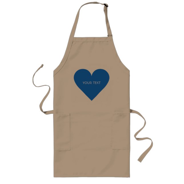 Delantal Largo Pares personalizados de Blue Heart Valentine (Frente)