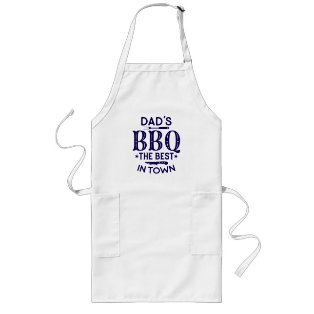 Delantal Largo Parrillada de papá (personalizable) (Frente)